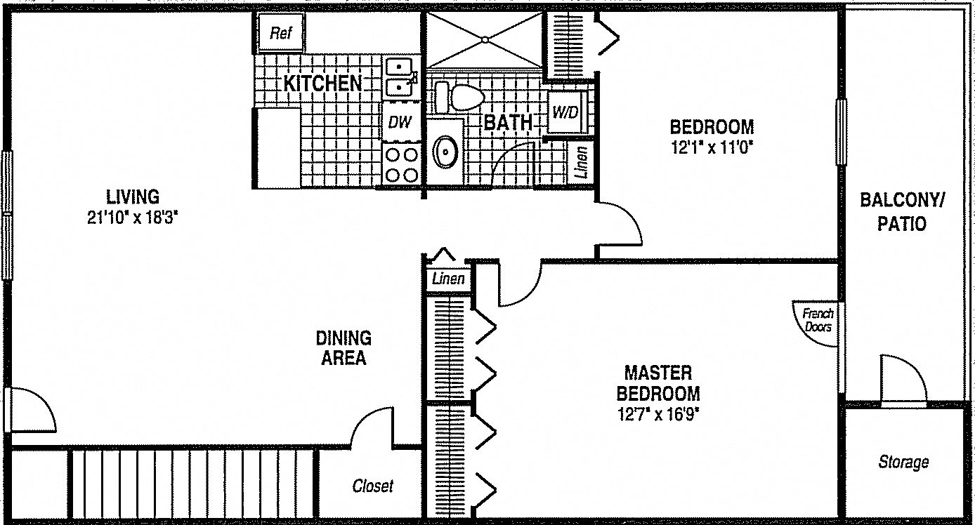 For Rent at Colonial Apartments - Floor Plan For Rent in Akron, Pa | Colonial Apartments | Property Management, Inc.